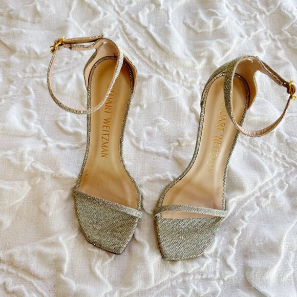 Stuart Weitzman Nudistcurve Ankle Strap Sandal Size 8 - Picture 4 of 9